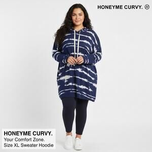 Honeyme Curvy Comfy Tie-Dye Hoodie Sweater - Size XL